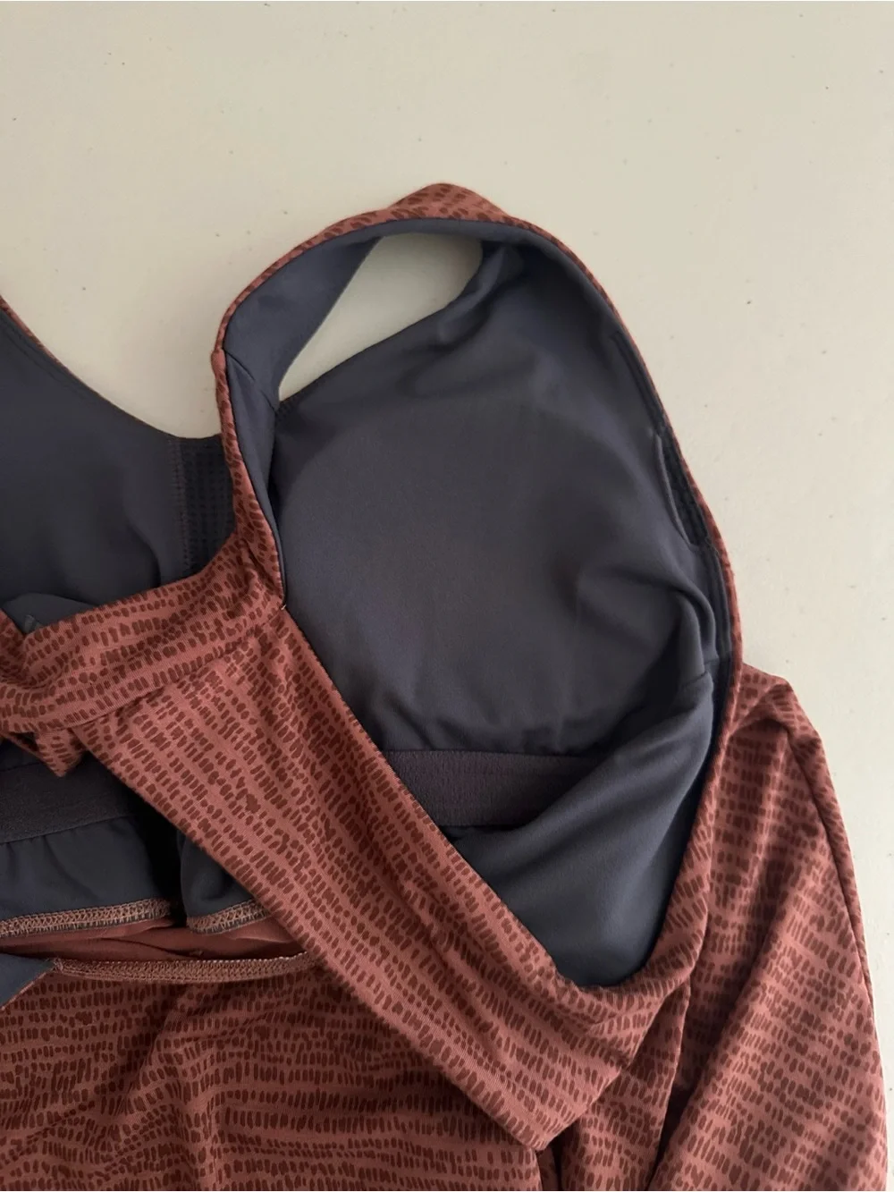 Prana Saxon Dress Muave Racerback Built In Bra M Asymmetrical Handkerchief Hem - Picture 9 of 11